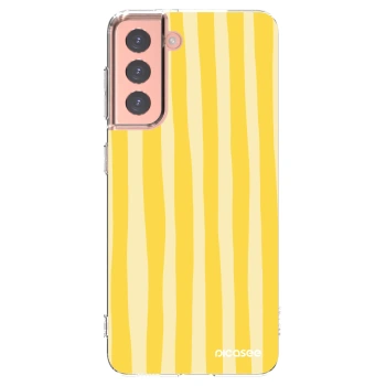 Picasee silikónový prehľadný obal pre Samsung Galaxy S21 5G G991B - Lines lemon