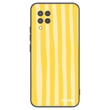 Picasee silikónový čierny obal pre Samsung Galaxy A42 A426B - Lines lemon
