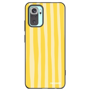 Picasee silikónový čierny obal pre Xiaomi Redmi Note 10 Pro - Lines lemon