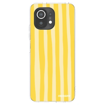 Picasee silikónový prehľadný obal pre Xiaomi Mi 11 - Lines lemon
