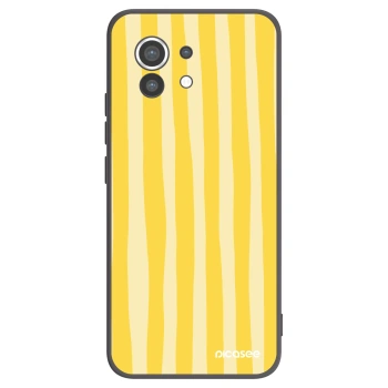 Picasee silikónový čierny obal pre Xiaomi Mi 11 - Lines lemon