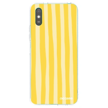 Picasee silikónový prehľadný obal pre Xiaomi Redmi 9AT - Lines lemon