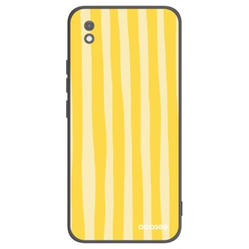 Picasee silikónový čierny obal pre Xiaomi Redmi 9AT - Lines lemon