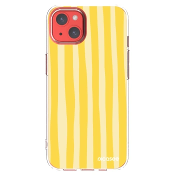Picasee silikónový prehľadný obal pre Apple iPhone 13 - Lines lemon
