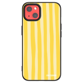 Picasee silikónový čierny obal pre Apple iPhone 13 - Lines lemon