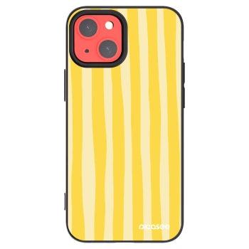 Picasee silikónový čierny obal pre Apple iPhone 13 mini - Lines lemon
