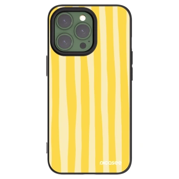 Picasee silikónový čierny obal pre Apple iPhone 13 Pro - Lines lemon