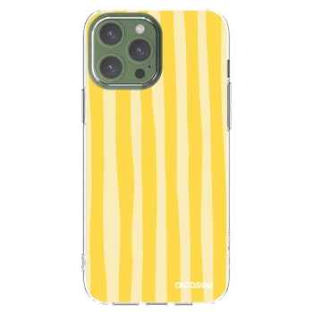 Picasee silikónový prehľadný obal pre Apple iPhone 13 Pro Max - Lines lemon