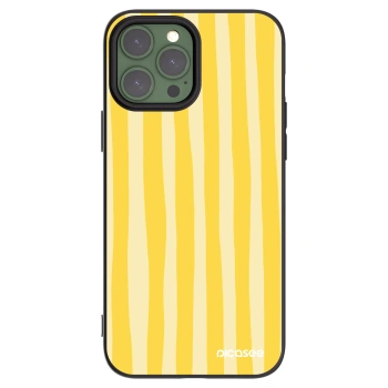 Picasee silikónový čierny obal pre Apple iPhone 13 Pro Max - Lines lemon