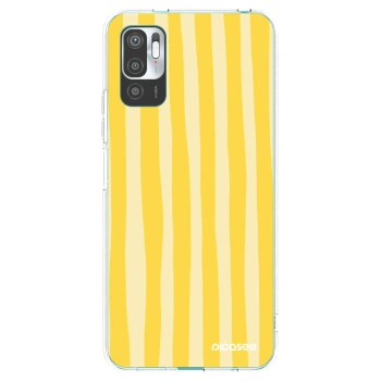 Picasee silikónový prehľadný obal pre Xiaomi Redmi Note 10 5G - Lines lemon