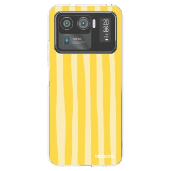 Picasee silikónový prehľadný obal pre Xiaomi Mi 11 Ultra - Lines lemon