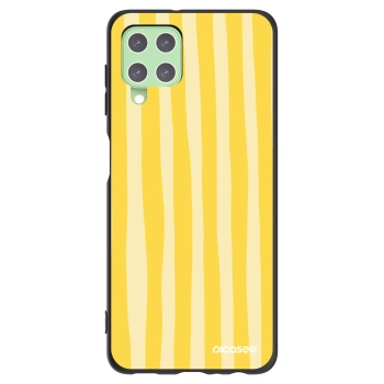 Picasee silikónový čierny obal pre Samsung Galaxy A22 A225F 4G - Lines lemon