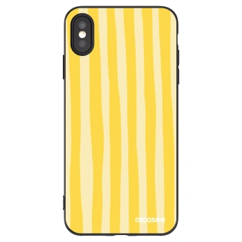 Picasee silikónový čierny obal pre Apple iPhone XS Max - Lines lemon
