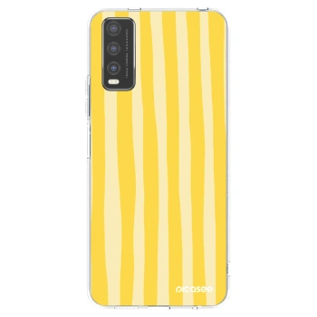 Picasee silikónový prehľadný obal pre Vivo Y20s - Lines lemon