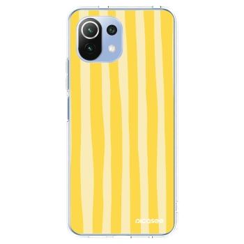 Picasee silikónový prehľadný obal pre Xiaomi 11 Lite 5G NE - Lines lemon