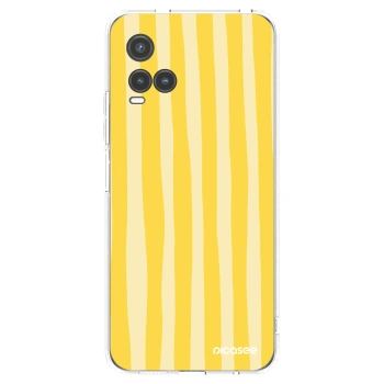 Picasee silikónový prehľadný obal pre Vivo Y33s - Lines lemon