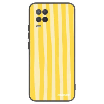 Picasee silikónový čierny obal pre Realme 8 5G - Lines lemon