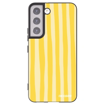 Picasee silikónový čierny obal pre Samsung Galaxy S22 5G - Lines lemon