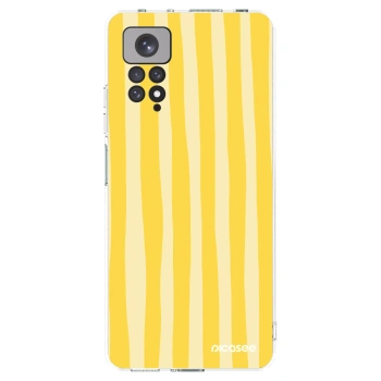 Picasee silikónový prehľadný obal pre Xiaomi Redmi Note 11S 4G - Lines lemon