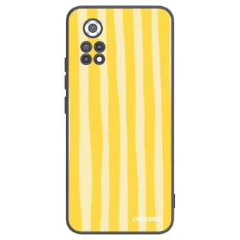 Picasee silikónový čierny obal pre Xiaomi Poco X4 Pro 5G - Lines lemon