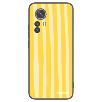 Picasee silikónový čierny obal pre Xiaomi 12 Pro - Lines lemon