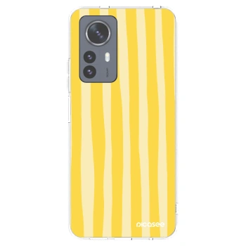 Picasee silikónový prehľadný obal pre Xiaomi 12 Pro - Lines lemon