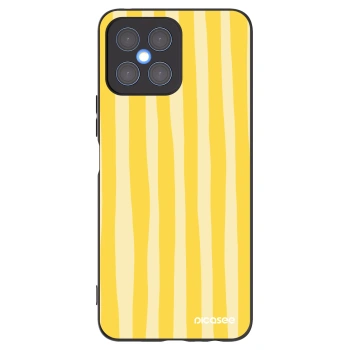 Picasee silikónový čierny obal pre Honor X8 4G - Lines lemon