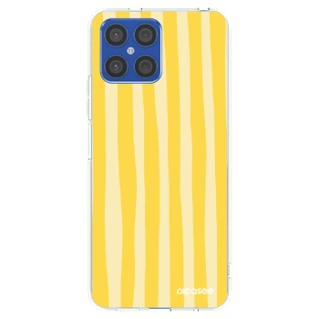 Picasee silikónový prehľadný obal pre Honor X8 4G - Lines lemon