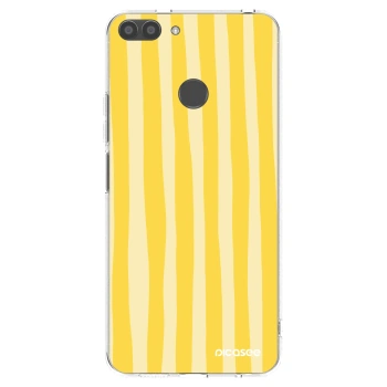 Picasee silikónový prehľadný obal pre Huawei P Smart - Lines lemon