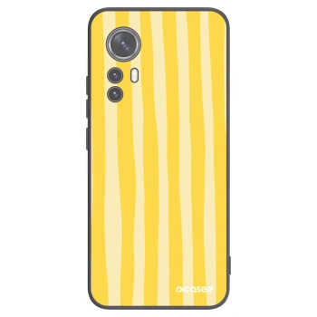 Picasee silikónový čierny obal pre Xiaomi 12X - Lines lemon
