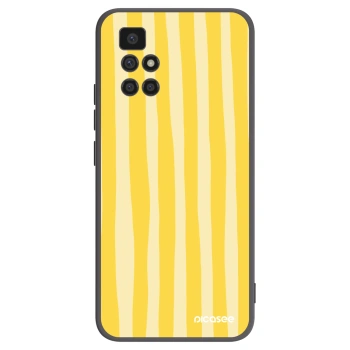 Picasee silikónový čierny obal pre Xiaomi Redmi 10 (2022) - Lines lemon