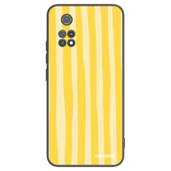 Picasee silikónový čierny obal pre Xiaomi Poco M4 Pro - Lines lemon