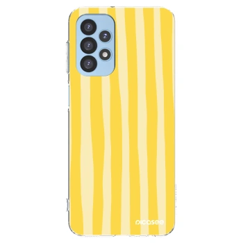 Picasee silikónový prehľadný obal pre Samsung Galaxy A23 A235F 4G - Lines lemon