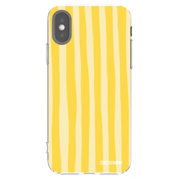 Picasee silikónový prehľadný obal pre Apple iPhone X/XS - Lines lemon