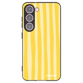 Picasee silikónový čierny obal pre Samsung Galaxy S23 5G - Lines lemon