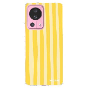 Picasee silikónový prehľadný obal pre Xiaomi 13 Lite - Lines lemon