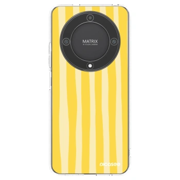 Picasee silikónový prehľadný obal pre Honor Magic5 Lite 5G - Lines lemon