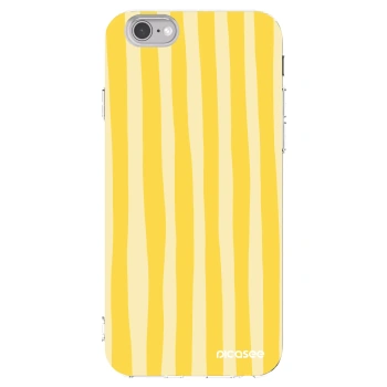 Picasee silikónový prehľadný obal pre Apple iPhone 6/6S - Lines lemon