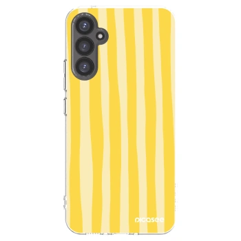 Picasee silikónový prehľadný obal pre Samsung Galaxy A34 5G A346B - Lines lemon