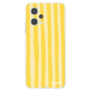 Picasee silikónový prehľadný obal pre Xiaomi Redmi Note 12 5G - Lines lemon