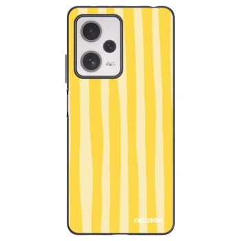 Picasee silikónový čierny obal pre Xiaomi Redmi Note 12 Pro+ 5G - Lines lemon