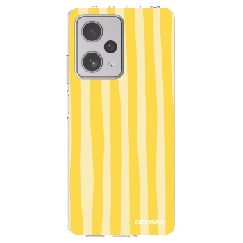 Picasee silikónový prehľadný obal pre Xiaomi Redmi Note 12 Pro+ 5G - Lines lemon