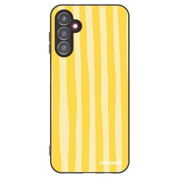 Picasee silikónový čierny obal pre Samsung Galaxy A14 4G A145R - Lines lemon