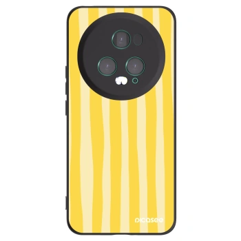 Picasee silikónový čierny obal pre Honor Magic5 Pro - Lines lemon