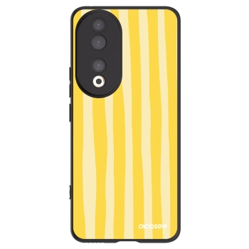 Picasee silikónový čierny obal pre Honor 90 5G - Lines lemon