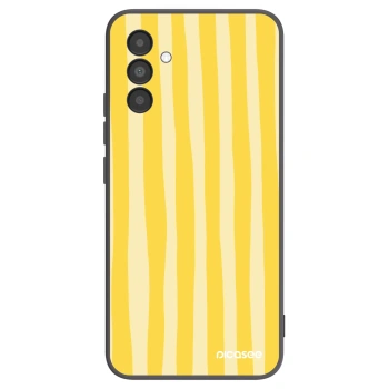 Picasee silikónový čierny obal pre Samsung Galaxy A04s A047F - Lines lemon
