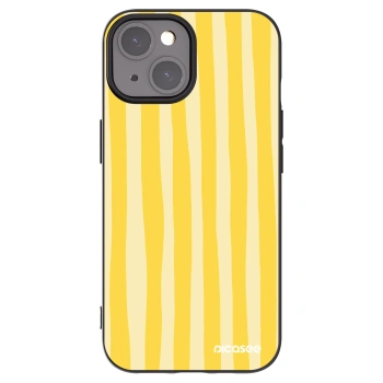 Picasee silikónový čierny obal pre Apple iPhone 15 - Lines lemon