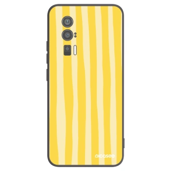 Picasee silikónový čierny obal pre Xiaomi Poco F5 Pro 5G - Lines lemon