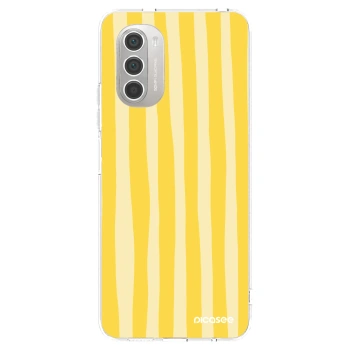 Picasee silikónový prehľadný obal pre Motorola Moto G51 - Lines lemon