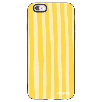 Picasee silikónový čierny obal pre Apple iPhone 6/6S - Lines lemon